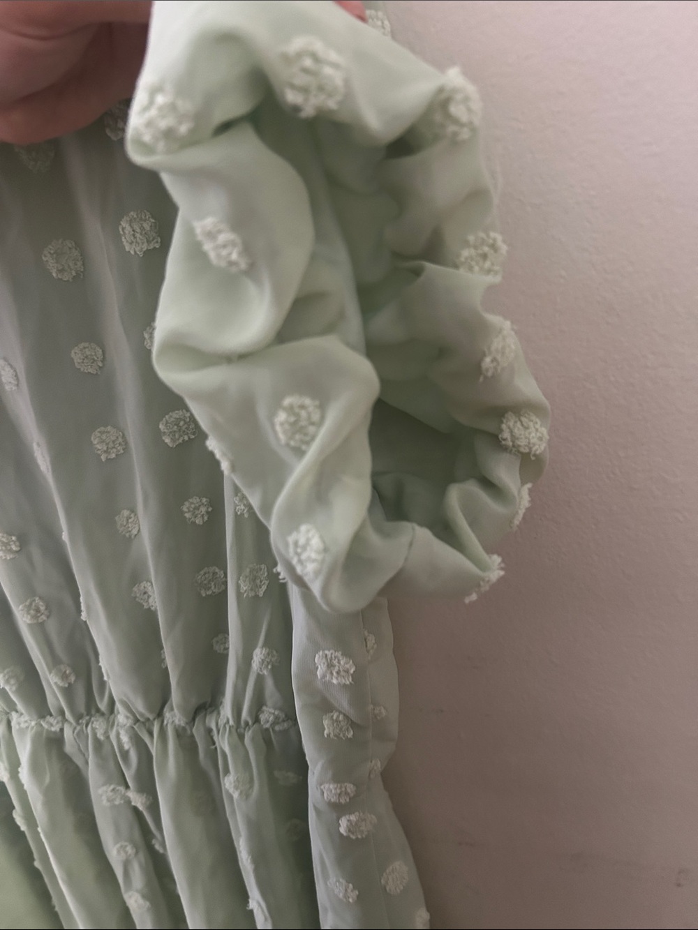 Baltic Born Light Green Swiss Dot Puff Sleeve Dress - Picture 5 of 5